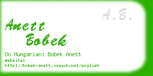 anett bobek business card